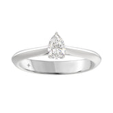 LADIES SOLITAIRE RING 1/2CT PEAR DIAMOND 18K WHITE GOLD